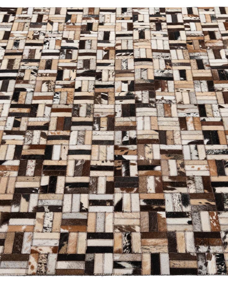 Detail image of  4' 11 x 7' 10 Cowhide - Patchwork Rug