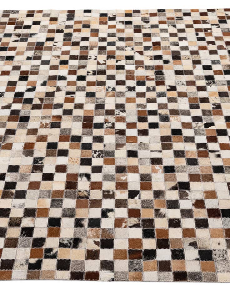 Detail image of  5' 2 x 7' 10 Cowhide - Patchwork Rug
