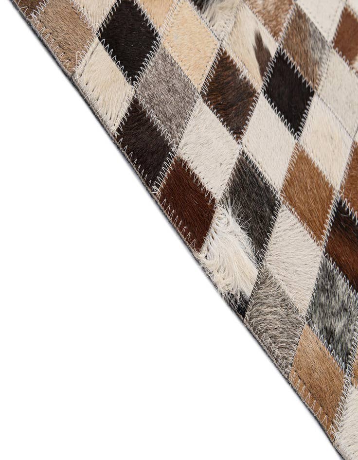 Detail image of  5' 2 x 7' 10 Cowhide - Patchwork Rug