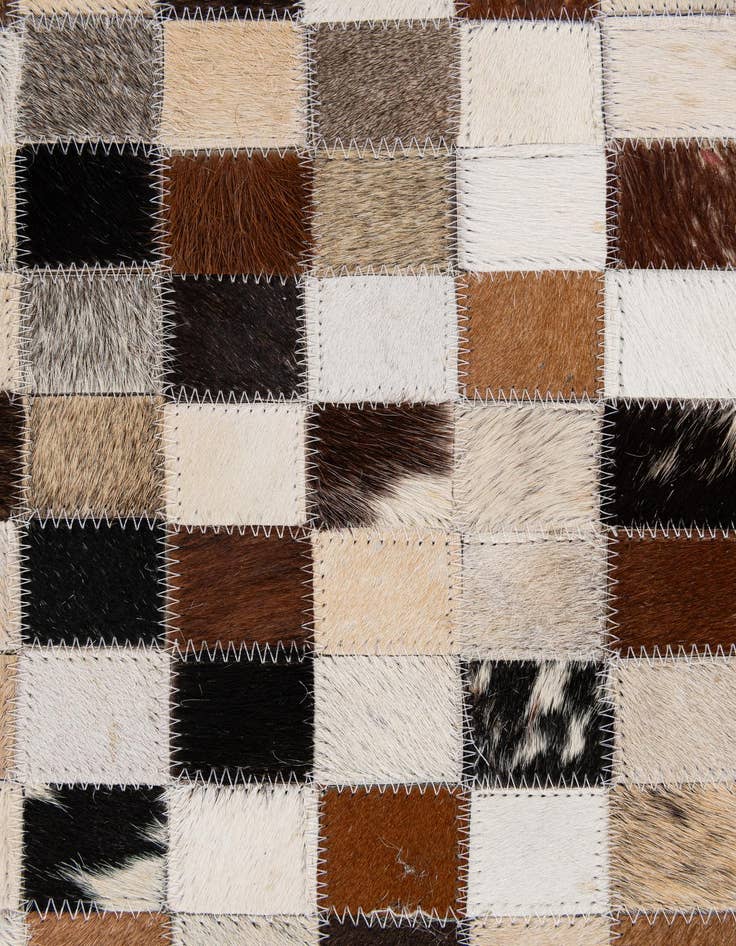 Detail image of  5' 2 x 7' 10 Cowhide - Patchwork Rug