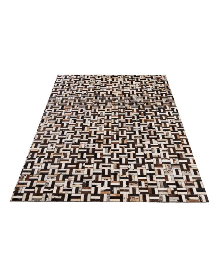 Detail image of  5' 2 x 7' 11 Cowhide - Patchwork Rug