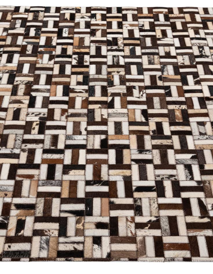 Detail image of  5' 2 x 7' 11 Cowhide - Patchwork Rug