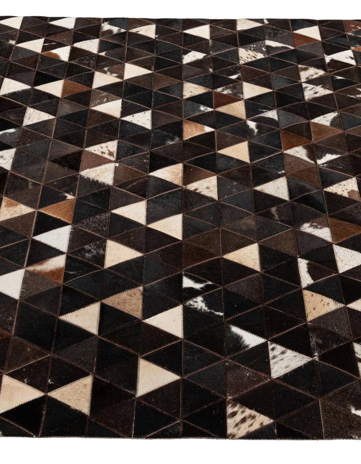 Detail image of  5' 1 x 7' 11 Cowhide - Patchwork Rug