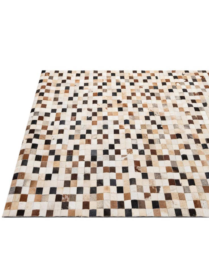 Detail image of  5' 1 x 7' 11 Cowhide - Patchwork Rug