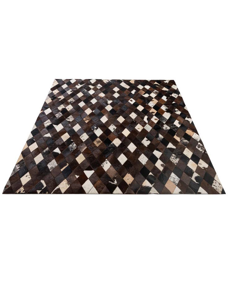 Detail image of  5' 9 x 8' Cowhide - Patchwork Rug