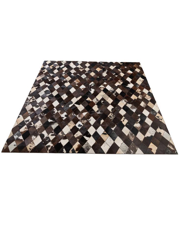 Detail image of  5' 10 x 8' Cowhide - Patchwork Rug