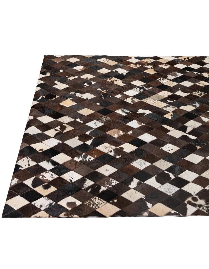 Detail image of  5' 10 x 8' Cowhide - Patchwork Rug