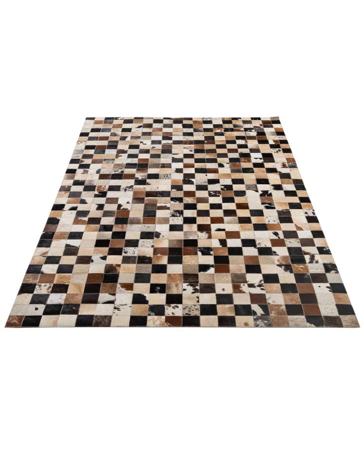 Detail image of  5' 2 x 8' 1 Cowhide - Patchwork Rug
