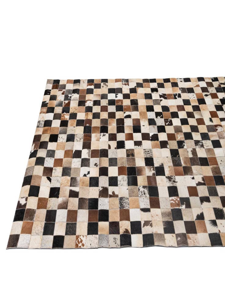 Detail image of  5' 2 x 8' 1 Cowhide - Patchwork Rug