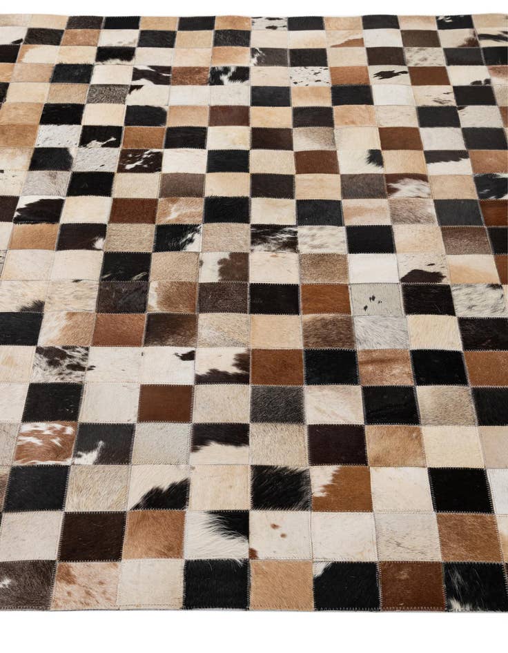 Detail image of  5' 2 x 8' 1 Cowhide - Patchwork Rug