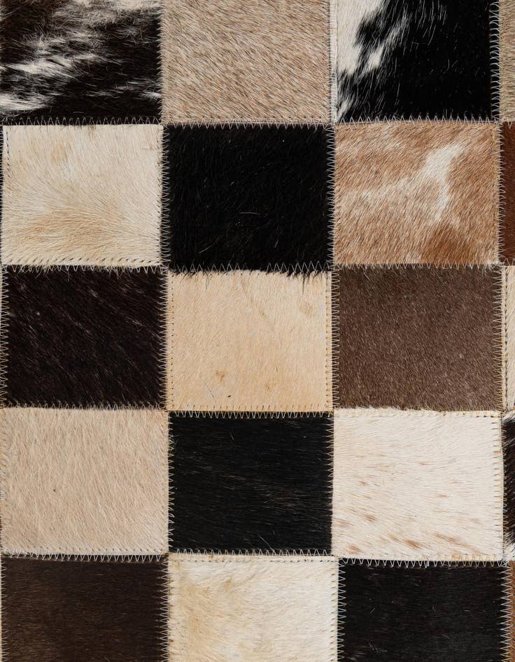 Detail image of  5' 2 x 8' 1 Cowhide - Patchwork Rug