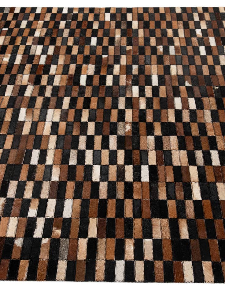 Detail image of  5' 2 x 8' 1 Cowhide - Patchwork Rug
