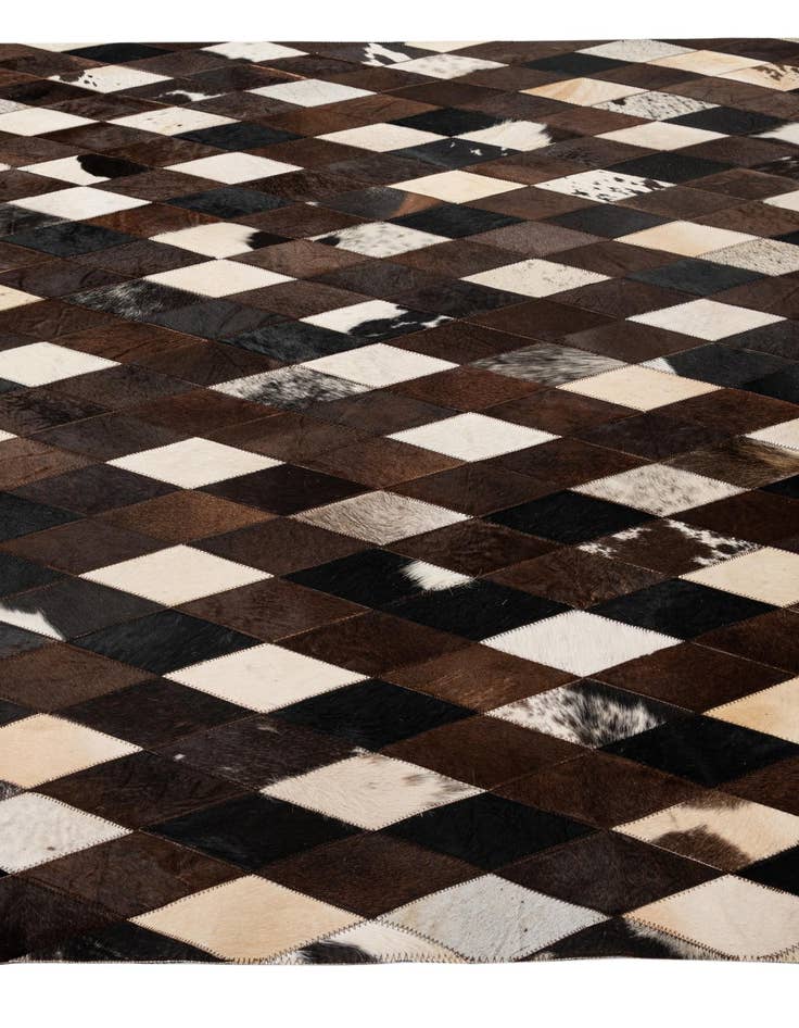 Detail image of  5' 9 x 8' 1 Cowhide - Patchwork Rug