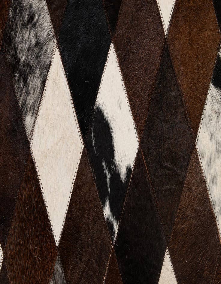 Detail image of  5' 9 x 8' 1 Cowhide - Patchwork Rug