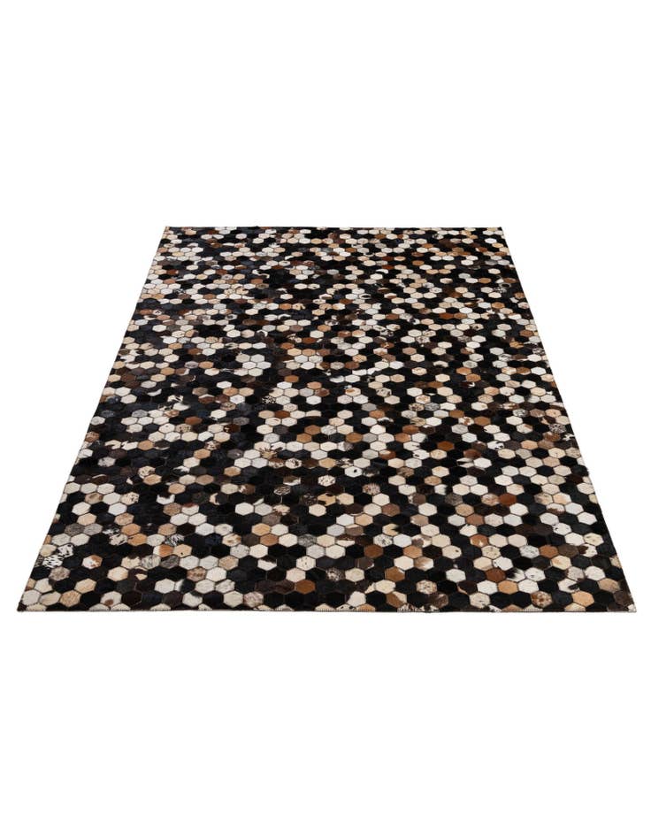 Detail image of  5' 2 x 8' Cowhide - Patchwork Rug