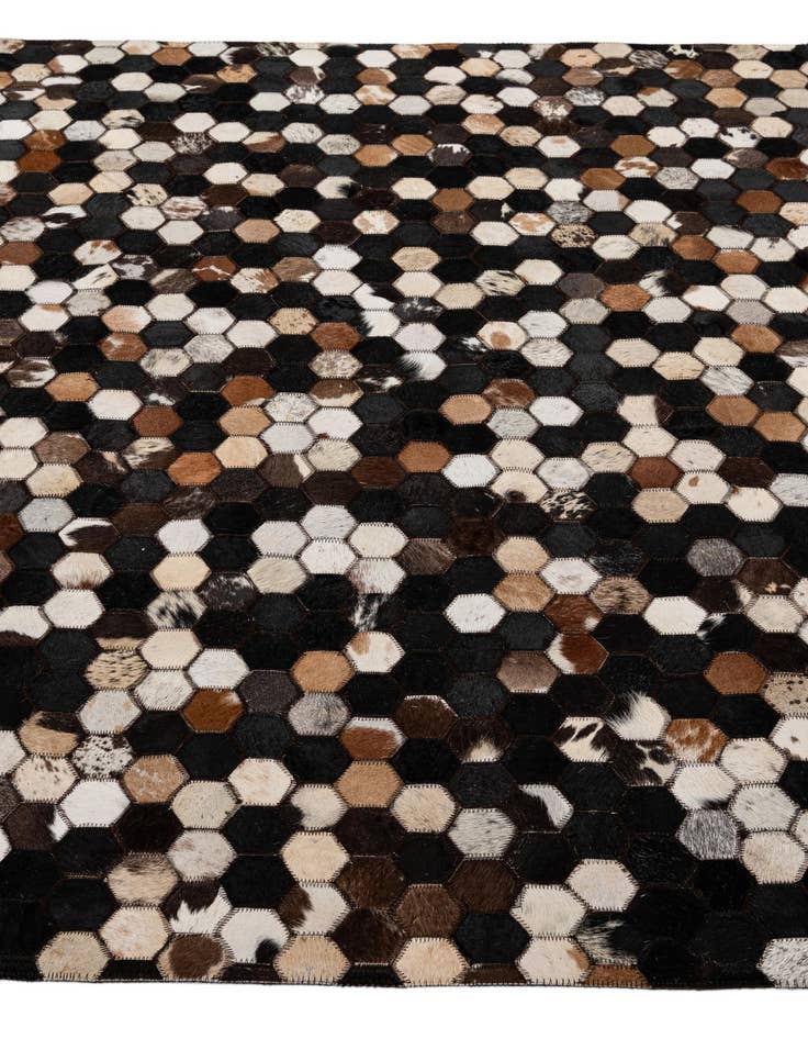 Detail image of  5' 2 x 8' Cowhide - Patchwork Rug