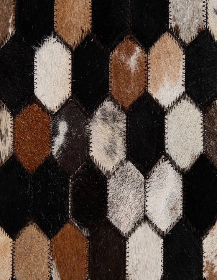 Detail image of  5' 2 x 8' Cowhide - Patchwork Rug