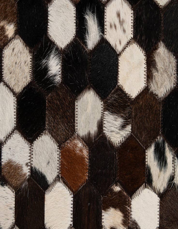 Detail image of  5' 1 x 8' Cowhide - Patchwork Rug
