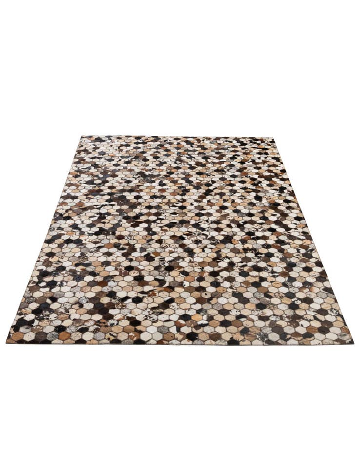 Detail image of  5' 1 x 7' 11 Cowhide - Patchwork Rug