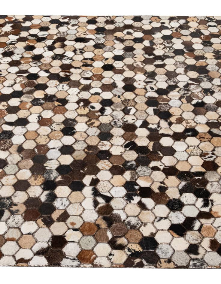 Detail image of  5' 1 x 7' 11 Cowhide - Patchwork Rug