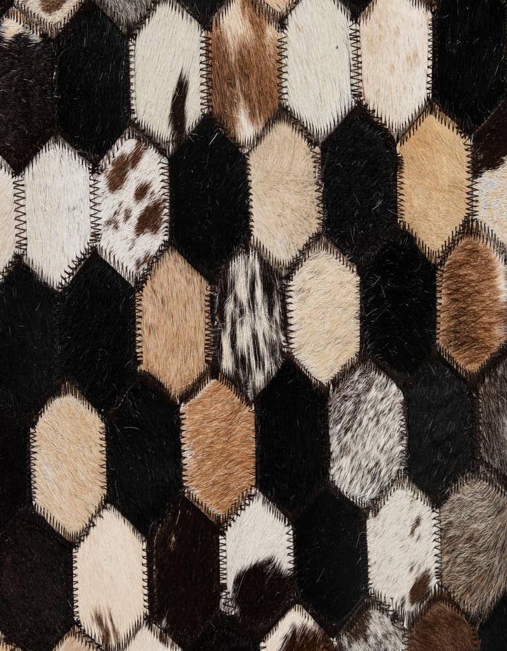Detail image of  5' x 8' Cowhide - Patchwork Rug