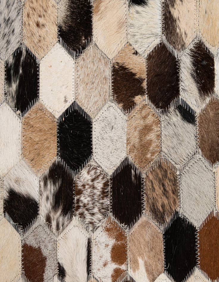 Detail image of  5' x 7' 11 Cowhide - Patchwork Rug