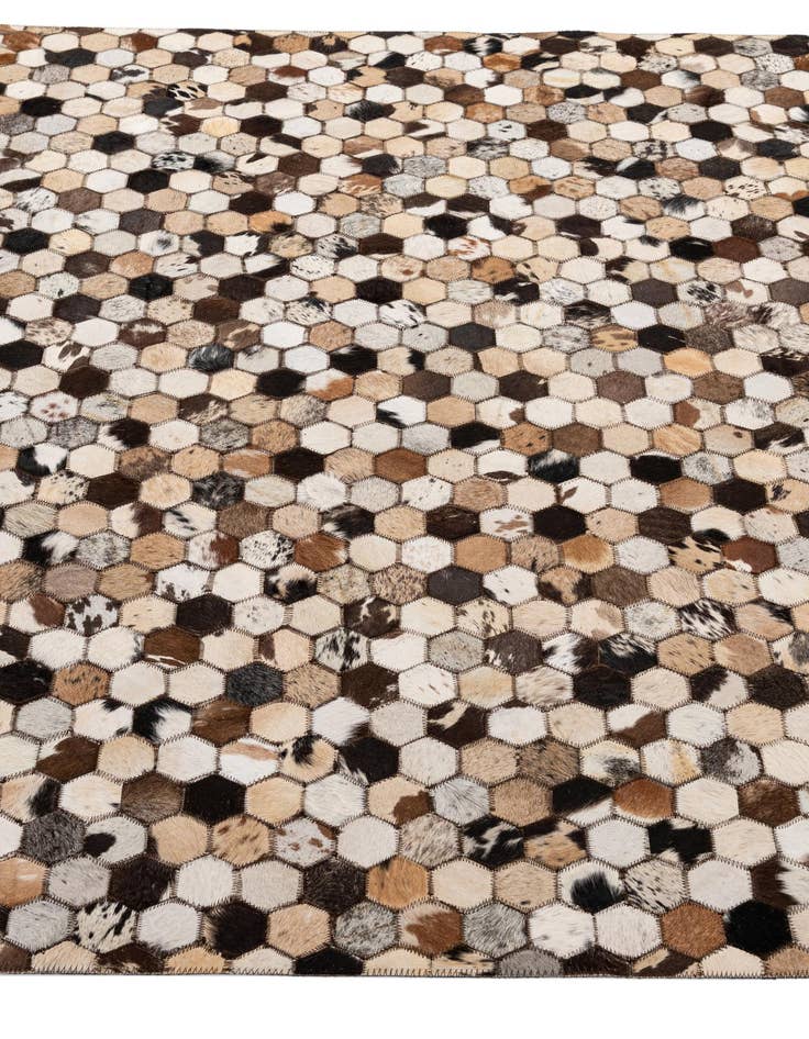Detail image of  5' 1 x 7' 11 Cowhide - Patchwork Rug
