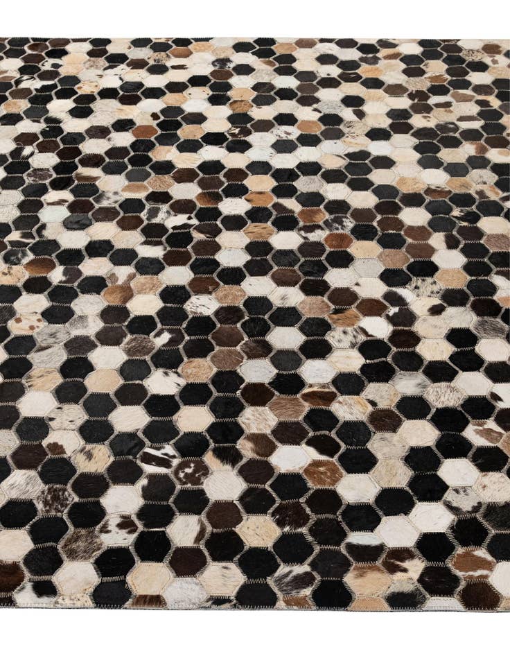 Detail image of  5' 1 x 8' 1 Cowhide - Patchwork Rug