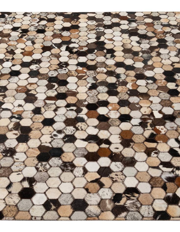 Detail image of  5' x 7' 11 Cowhide - Patchwork Rug
