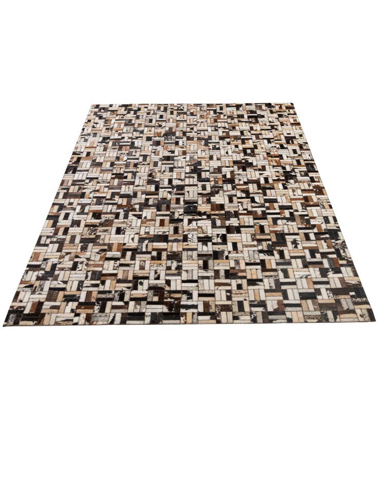 Detail image of  5' 2 x 8' 1 Cowhide - Patchwork Rug