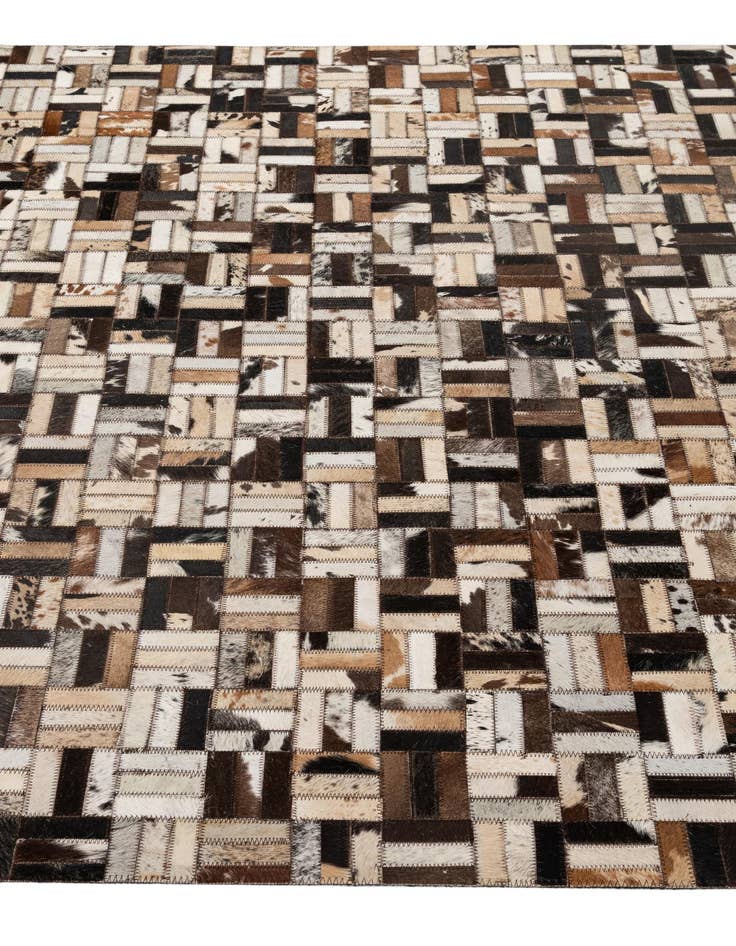Detail image of  5' 2 x 8' 1 Cowhide - Patchwork Rug