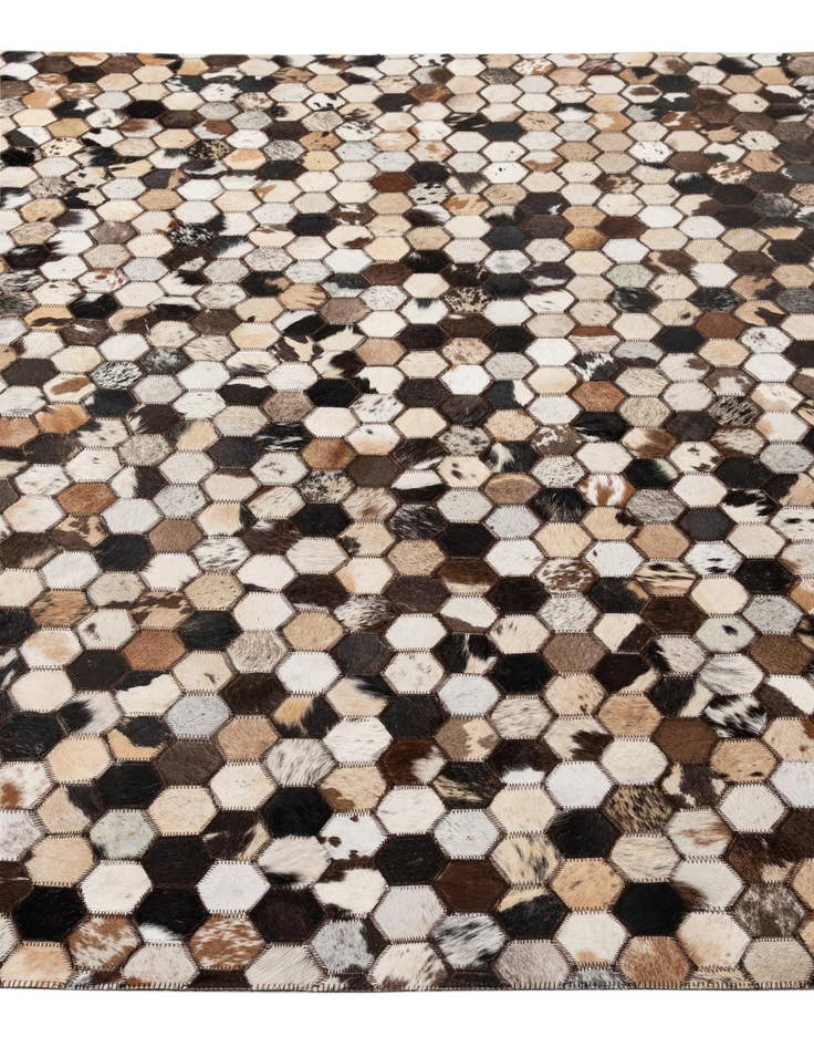 Detail image of  5' x 7' 11 Cowhide - Patchwork Rug