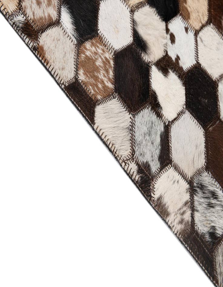 Detail image of  5' x 7' 11 Cowhide - Patchwork Rug