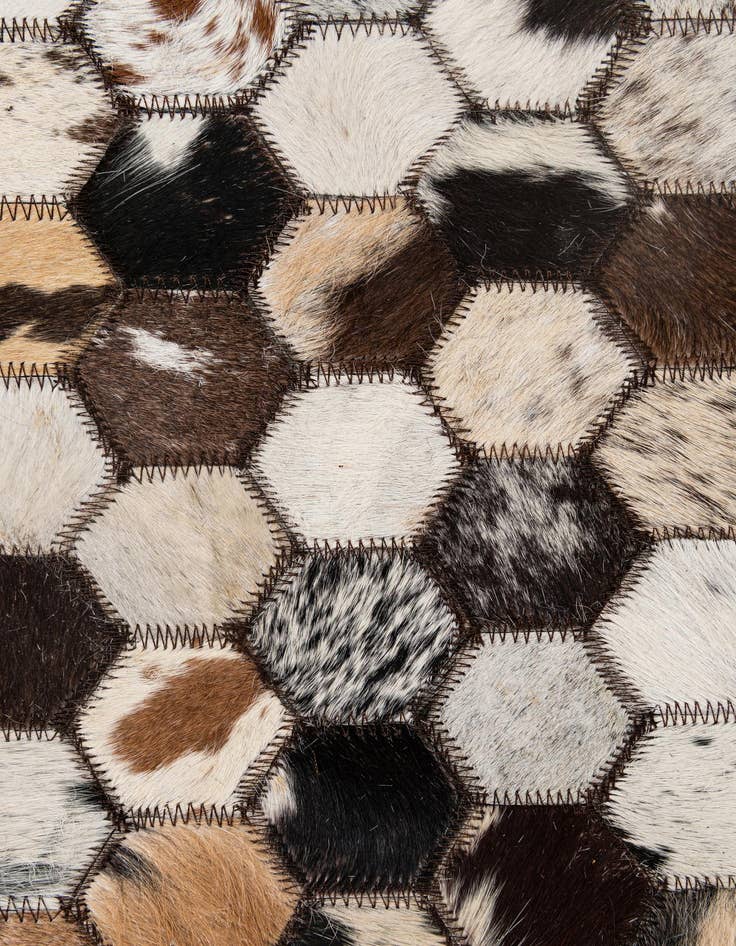 Detail image of  5' x 7' 11 Cowhide - Patchwork Rug