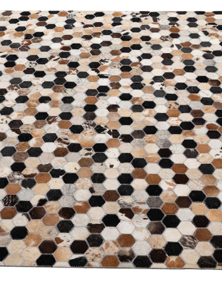 Detail image of  5' 1 x 8' Cowhide - Patchwork Rug