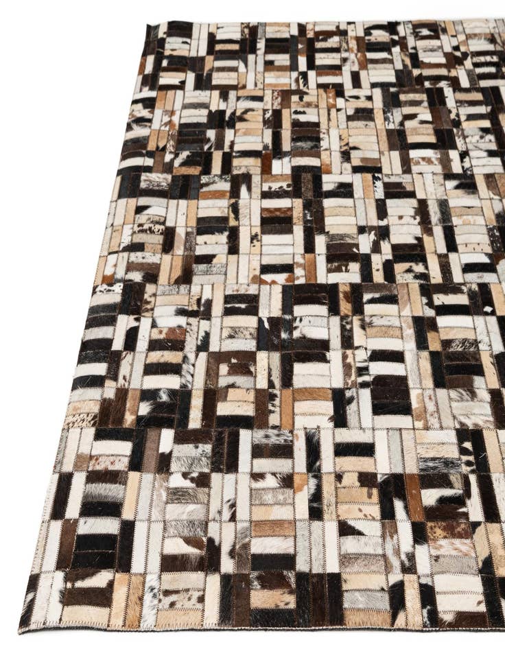 Detail image of  4' 11 x 7' 10 Cowhide - Patchwork Rug