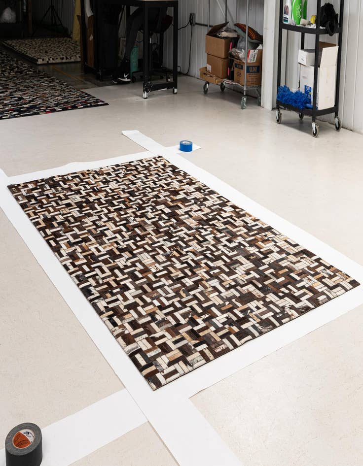 Detail image of  4' 11 x 7' 11 Cowhide - Patchwork Rug