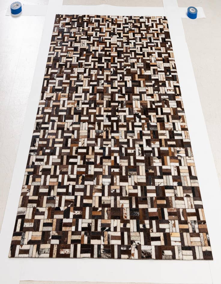 Detail image of  4' 11 x 7' 11 Cowhide - Patchwork Rug