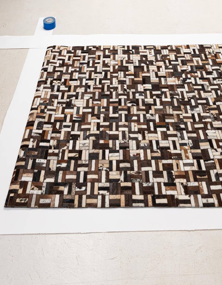 Detail image of  4' 11 x 7' 11 Cowhide - Patchwork Rug