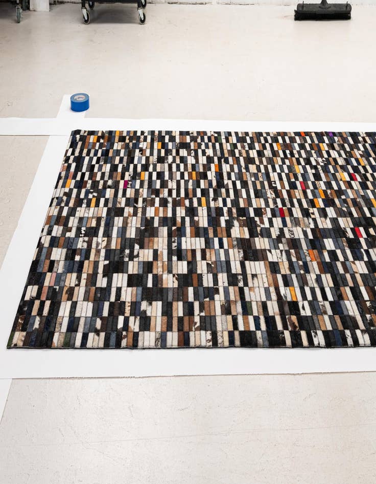 Detail image of  5' 2 x 7' 11 Cowhide - Patchwork Rug