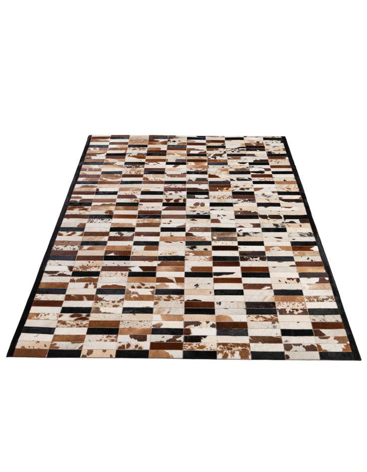 Detail image of  5' 2 x 7' 11 Cowhide - Patchwork Rug