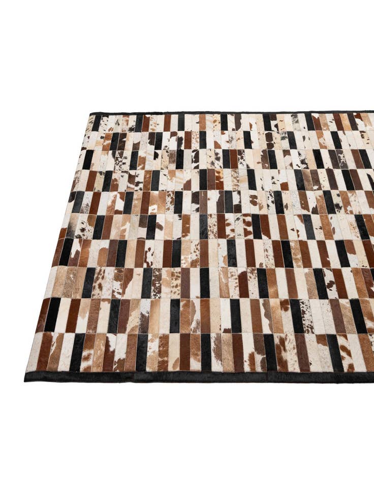 Detail image of  5' 2 x 7' 11 Cowhide - Patchwork Rug