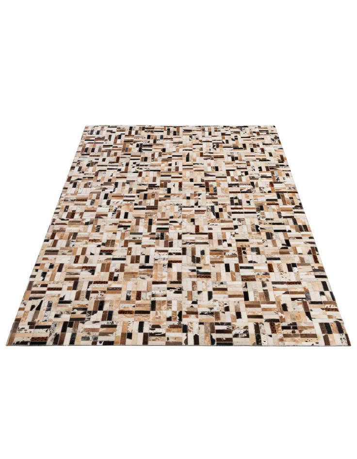Detail image of  5' 1 x 7' 11 Cowhide - Patchwork Rug