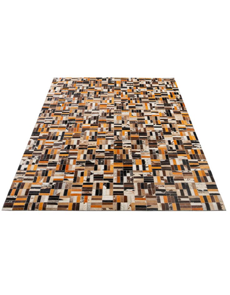 Detail image of  4' 11 x 7' 10 Cowhide - Patchwork Rug