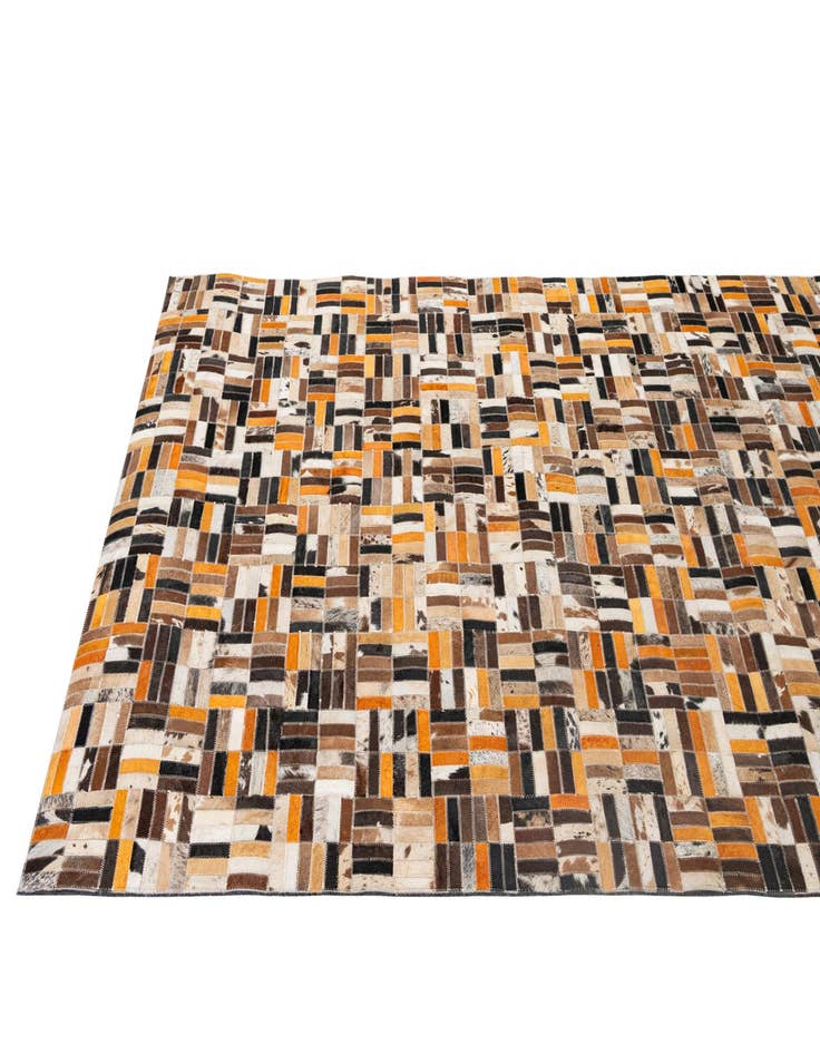 Detail image of  4' 11 x 7' 10 Cowhide - Patchwork Rug