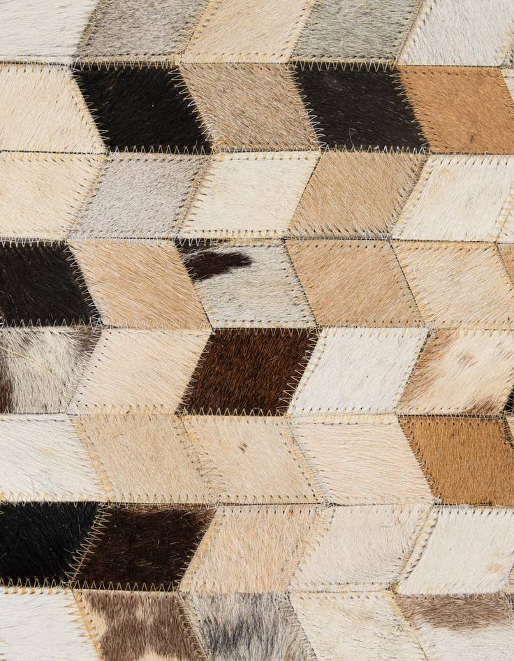 Detail image of  5' x 7' 11 Cowhide - Patchwork Rug