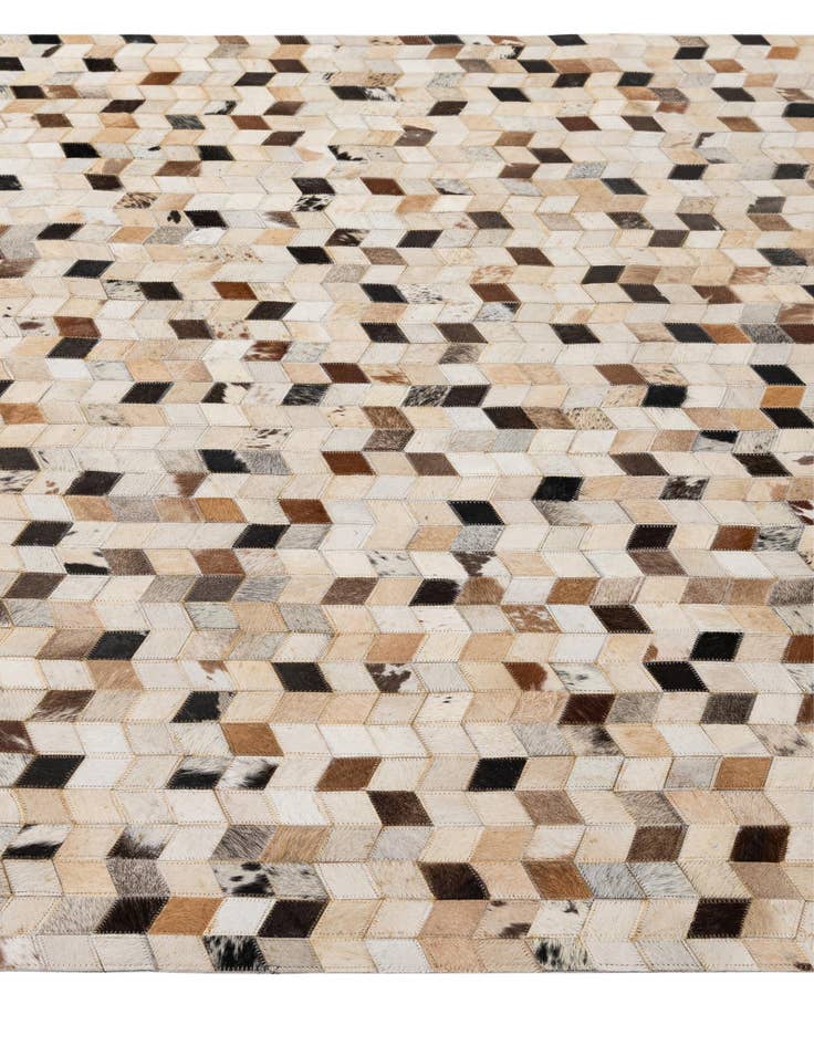 Detail image of  5' 1 x 7' 10 Cowhide - Patchwork Rug