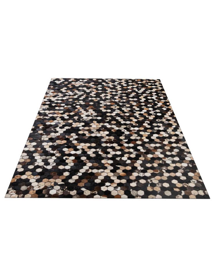 Detail image of  5' 1 x 7' 11 Cowhide - Patchwork Rug