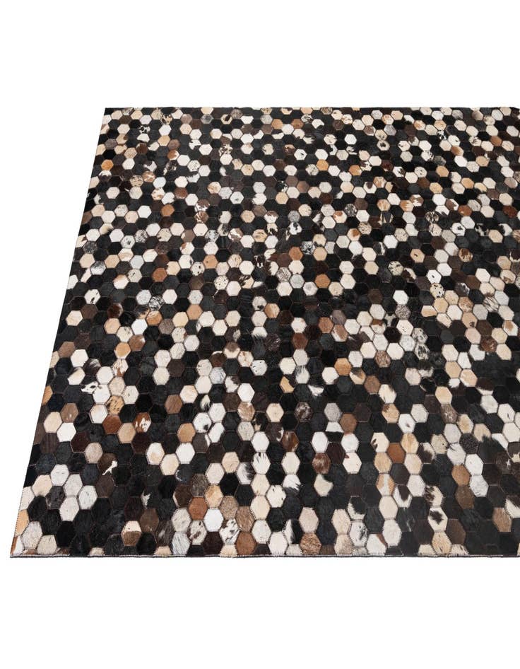 Detail image of  5' 1 x 7' 11 Cowhide - Patchwork Rug