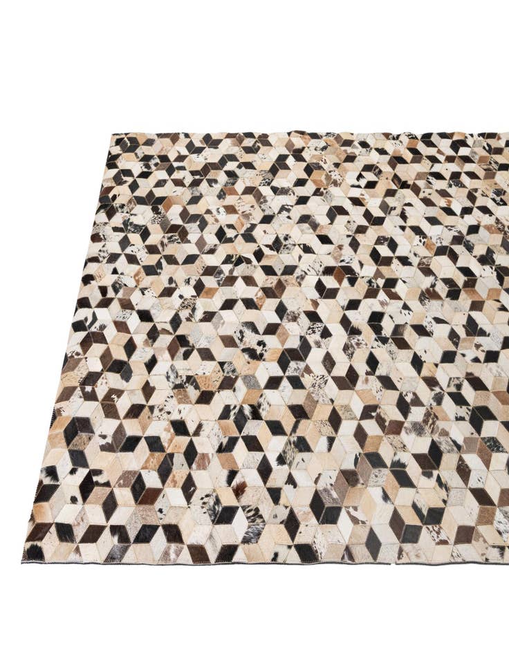Detail image of  5' 1 x 7' 10 Cowhide - Patchwork Rug